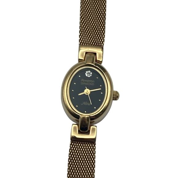 Armitron Diamond Now Women's Quartz Watch 17mm - New Battery -Wrist 6.75 - Picture 2 of 9